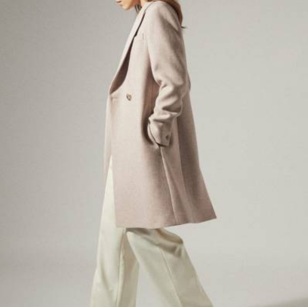 NWT REISS | Mandie Contrast Collar Mid-Length Coat - Picture 7 of 12